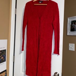 Jones New York Collection long 1-button cardigan (M) EUC!